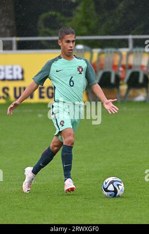 Oostakker, Belgium. 21st Sep, 2023. Rafael Quintas (6) of Portugalpictured during a friendly soccer game between the national under 16 teams of Turkey and Portugal on Thursday 21 September 2023 in Oostakker, Belgium . Credit: sportpix/Alamy Live News Stock Photo