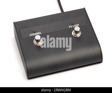 guitar amp footswitch path isolated on white Stock Photo