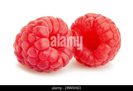 raspberry path isolated on white Stock Photo