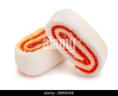 sweet candy roll path isolated on white Stock Photo