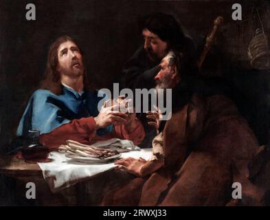 Supper at Emmaus by Giovanni Battista Piazzetta (1682 or 1683-1754), oil on canvas, c. 1720 Stock Photo