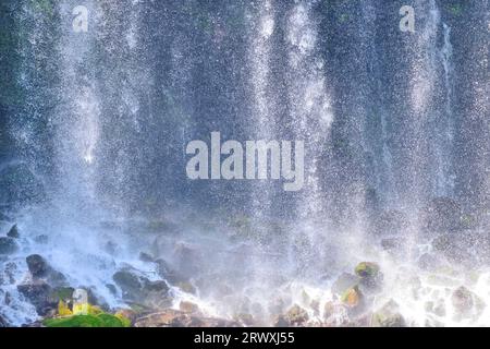 Splashes of water cascading down Shiraito Falls, Shizuoka Prefecture Stock Photo