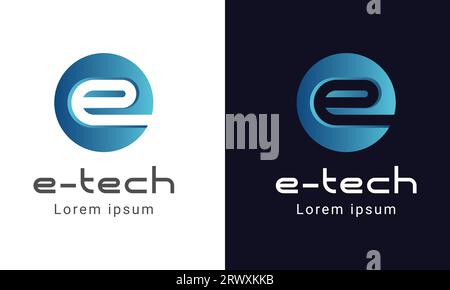 Initial Letter E Logo Design Letter E tech Logotype Stock Vector