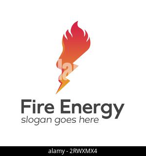 Fire Energy Logo Design Eco Fire Logotype Natural Energy Stock Vector