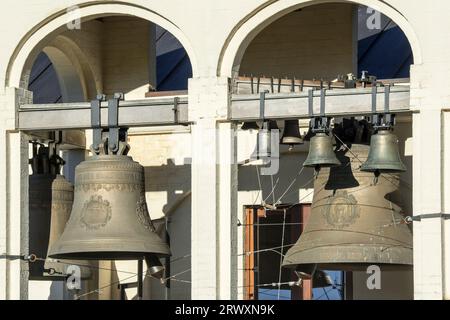 Bells of the Chevetogne Abbey / Abbaye de Chevetogne, Catholic Benedictine monastery near Ciney, Namur, Belgian Ardennes, Wallonia, Belgium Stock Photo