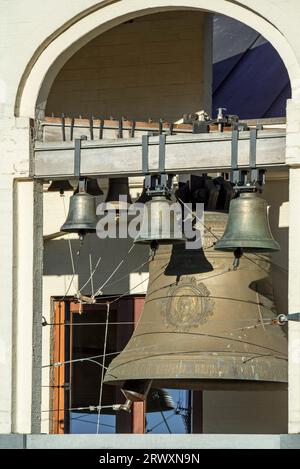 Bells of the Chevetogne Abbey / Abbaye de Chevetogne, Catholic Benedictine monastery near Ciney, Namur, Belgian Ardennes, Wallonia, Belgium Stock Photo