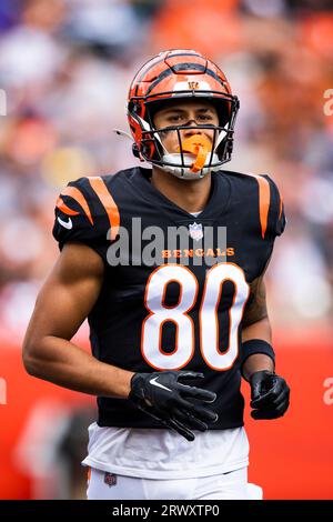 Cincinnati Bengals wide receiver Andrei Iosivas (80) getting ready for punt  coverage against the Washington Commanders during the second half of an NFL  preseason football game, Saturday, Aug. 26, 2023, in Landover