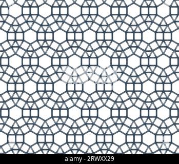 Seamless Pattern Silver Colors Arabic Style Network Decorative Ornament Stock Vector