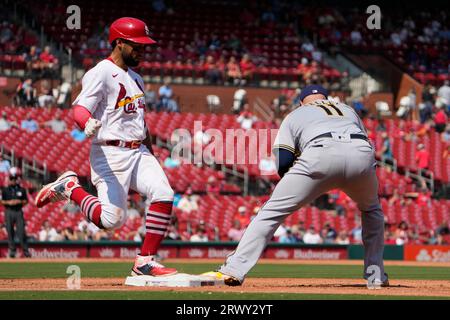 Miami Marlins' Jean Segura grounds out during the fifth inning of a  baseball game against the St. Louis Cardinals Monday, July 17, 2023, in St.  Louis. (AP Photo/Jeff Roberson Stock Photo - Alamy