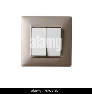 an electrical switch isolated on a transparent surface Stock Photo