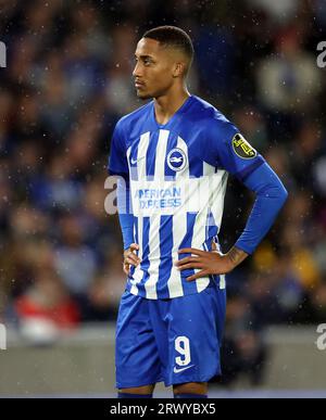 Brighton and Hove Albion's Joao Pedro in action during the Premier ...