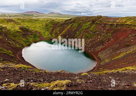 crater lake, Iceland, Sudurland, Kerio Stock Photo