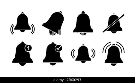 Bell Icon vector in trendy flat style isolated. Notification symbol web site design Stock Vector