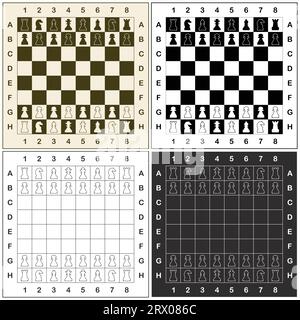 Layered editable vector illustration outline of International chess. Stock Vector