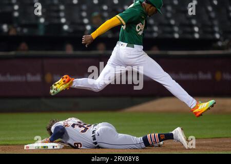 Detroit Tigers' Zach McKinstry (39) gestures after hitting a solo home run  against Baltimore Orioles starting pitcher Kyle Gibson during the seventh  inning of a baseball game, Saturday, April 22, 2023, in