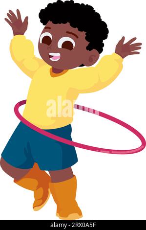 child with ula ula Stock Vector