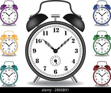 Layered vector illustration of Alarm Clock with different color. Stock Vector