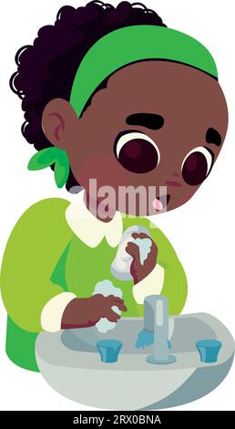 kid washing hands hygiene routine Stock Vector Image & Art - Alamy