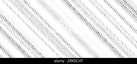 Halftone diagonal striped noise texture. White and black oblique faded ...