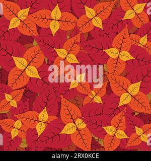 Layered editable vector illustration of leaves background. Stock Vector