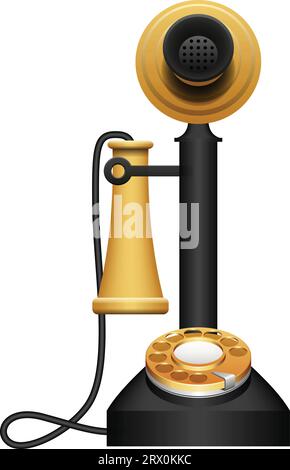 Layered vector illustration of Old Telephone. Stock Vector