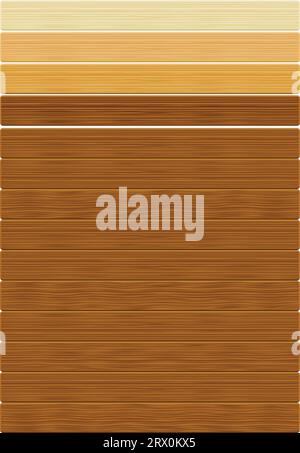 Layered editable vector illustration of wood board patterns with different textures. Stock Vector