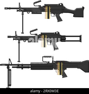 Layered vector illustration of Machine Gun Stock Vector Image & Art - Alamy