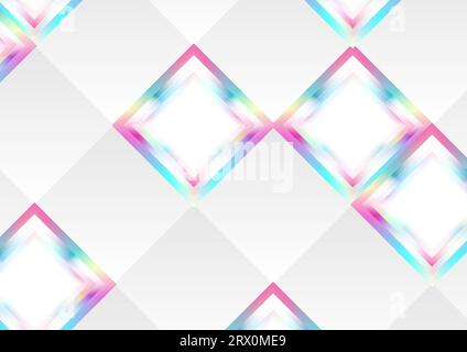 Holographic glossy squares abstract tech background. Vector illustration Stock Vector