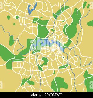 Layered vector illustration map of Canberra. Stock Vector