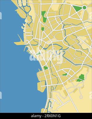 Layered vector illustration map of Manila. Stock Vector