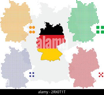 Vector illustration pixel map of Germany. Stock Vector