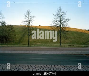 © 2022 John Angerson Ostragehege Trümmerberg, Dresden, Germany. The bombing of Dresden was a British-American aerial bombing attack on the city of Dre Stock Photo