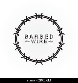 Circle black barbed wire logo design vector illustration Stock Vector ...