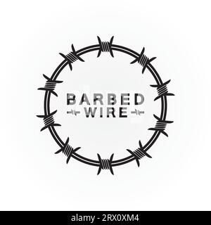 Circle black barbed wire logo design vector illustration Stock Vector ...