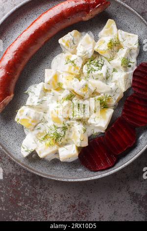 Swedish Lard Sausage Isterband with potatoes in cream sauce with