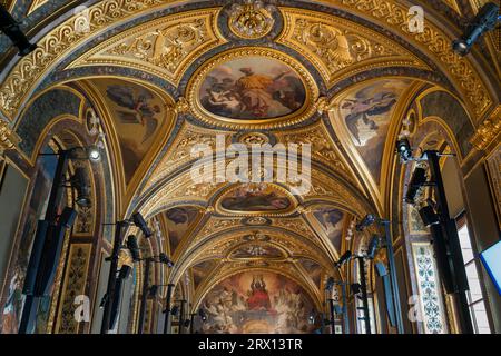 Paris, Ile-de-France, FRANCE – September 17, 2023 :  Ceiling of the René Monory room in the palace of the Luxembourg Stock Photo