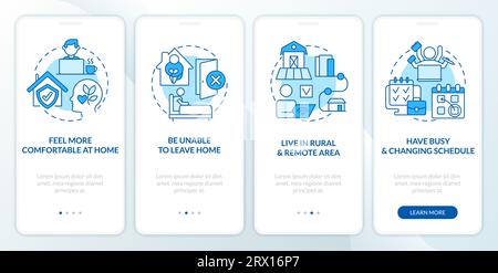 Walkthrough online therapy with line icons concept Stock Vector