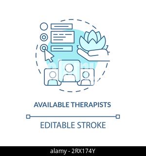 2D available therapists linear icon concept Stock Vector