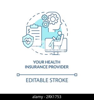 2D your health insurance provider linear icon concept Stock Vector