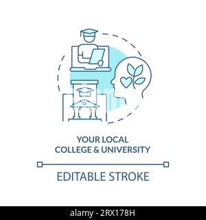 2D your local college and university linear icon concept Stock Vector