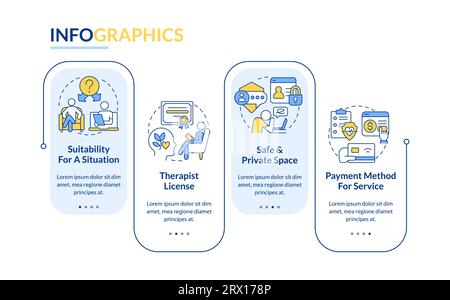 Multicolor online therapy layout with line icons Stock Vector