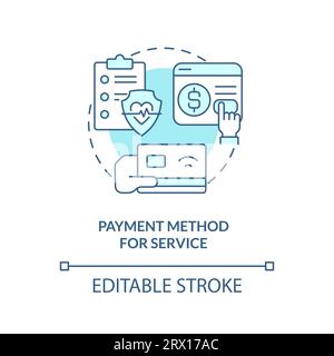 2D payment method for service linear icon concept Stock Vector