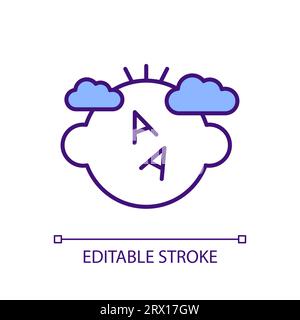 2D colorful early dyslexia detection icon Stock Vector