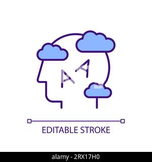 2D colorful dyslexia friendly designs icon Stock Vector