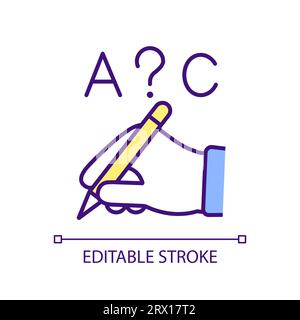 2D colorful spelling difficulties line icon Stock Vector