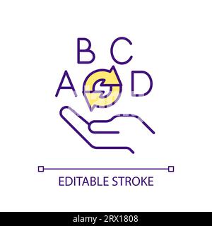 2D colorful dyslexia simulation ads icon Stock Vector