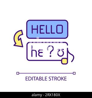 2D colorful phonological difficulties icon Stock Vector
