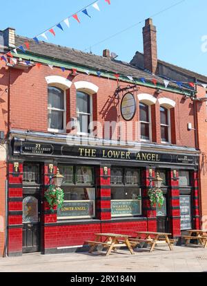 The Lower Angel pub, 27 Buttermarket St, Warrington, Cheshire, England, UK, WA1 2LY Stock Photo