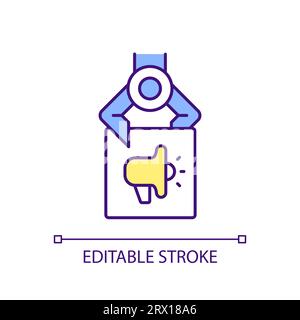 2D colorful dyslexia in marketing icon Stock Vector