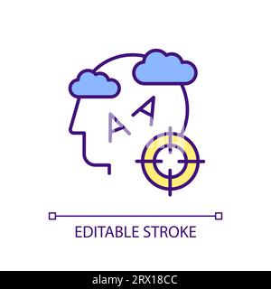2D colorful dyslexia in education icon Stock Vector